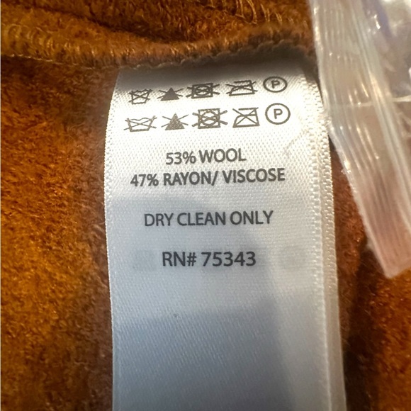 Cynthia Rowley Camel Brown Wool Blend Collar Button Up Jacket Sz S NWOT Autumn - Picture 6 of 9